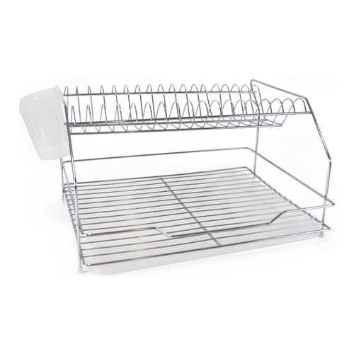 Draining Rack for Kitchen Sink Quttin Silver Metal White Plastic (46,5