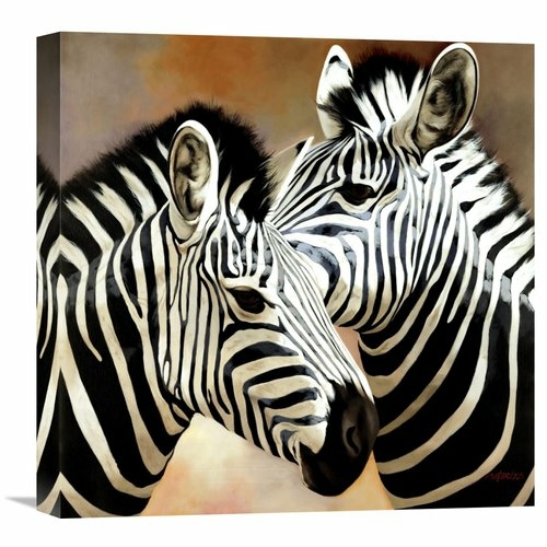 Global Gallery GCS-139147-2424-142 24 x 24 in. Zebra Pair Art Print - 