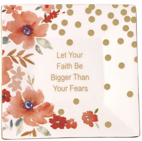 Precious Moments 144347 4 x 4 in. Trinket Let Your Faith Be Bigger & F