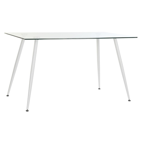 Dining Table DKD Home Decor Crystal Metal White (135 x 75 x 75 cm)