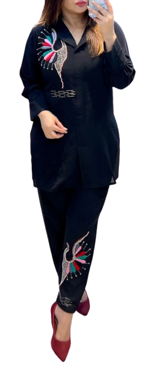 Women's Beautiful Imported stretchable Fabric Designer CordSet (Color