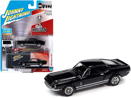 1968 Ford Mustang Shelby GT-350 Raven Black with White Stripes and