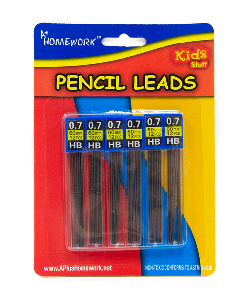 A+ Homework Mechanical Pencil Lead Refill - 6 Count, Black, 12 Leads