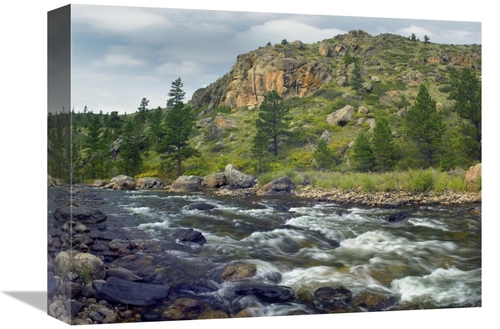 Global Gallery GCS-396461-1216-142 12 x 16 in. Rapids with Cliffs Abov