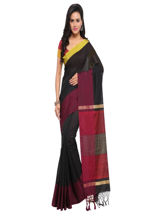 Generic Women's Cotton Silk Saree (Multi, 5-6