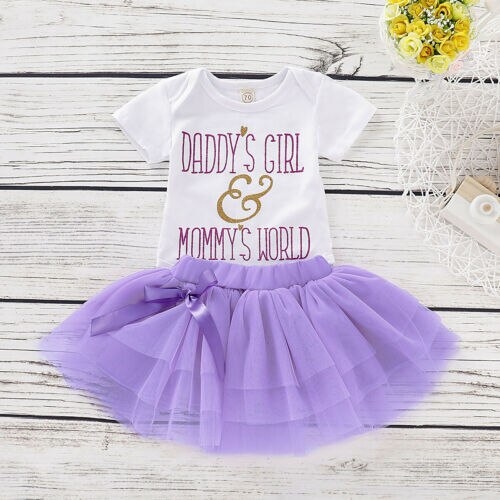 Newborn Baby Girl Short Sleeve Romper Tops+Tutu