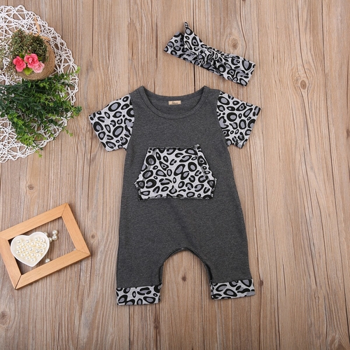 Baby Girl 2pcs Leopard Rompers Clothing Infant