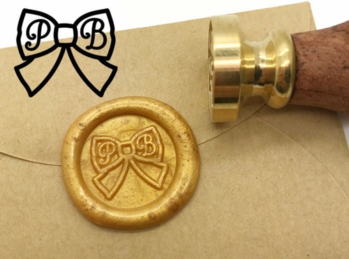 Ribbon Initials Wax Seal Stamp Personalized Monogram Custom