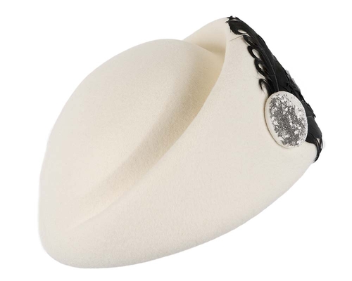 Desiners cream felt winter hats