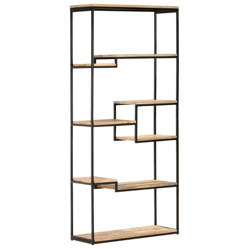 Bookcase 31.5"x11.8"x70.9" Rough Mango Wood