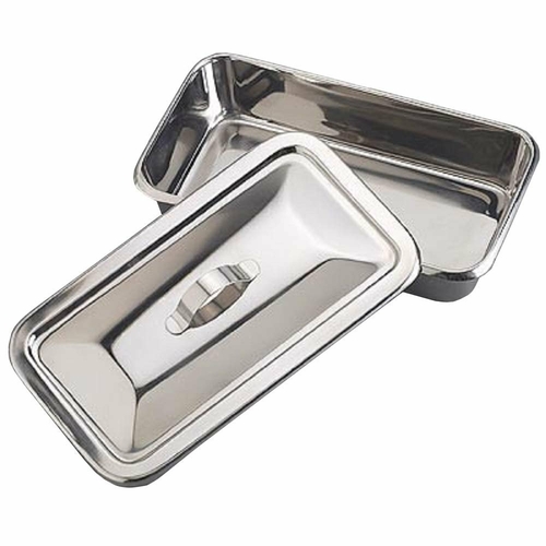 Pack of 6 Stainless Steel Instrument Trays with Strap Handle 8 7/8" x