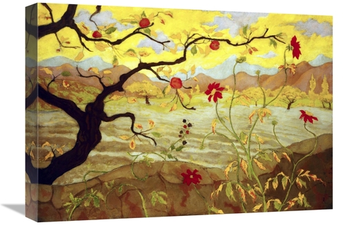Global Gallery GCS-267066-22-142 22 in. Apple Tree with Red Fruit Art 
