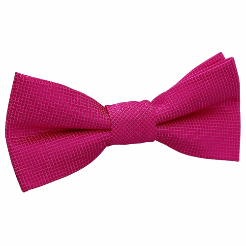 Solid Check Pre-Tied Bow Tie - Boys - Fuchsia Pink