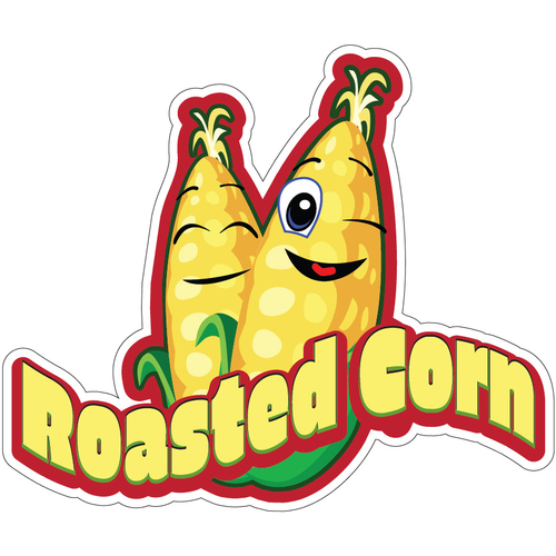 SignMission D-DC-12 Roasted Corn19 12 in. Roasted Corn Decal Concessio