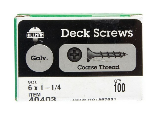 Hillman 40403 6 x 1.25 in. Deck Screws  100 per Box