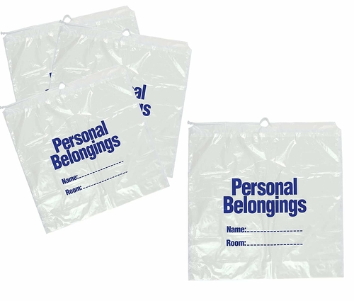 Dukal Case of 250 Patient Belongings Bags, Clear 20 x 20. Gusseted