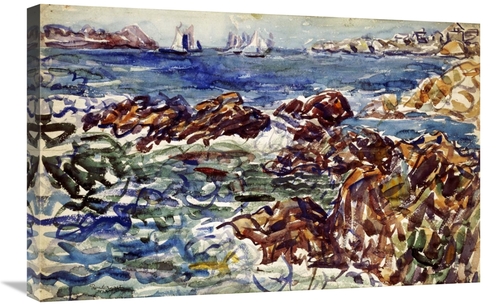Global Gallery GCS-268412-30-142 30 in. Rocky Cove with Village Art Pr