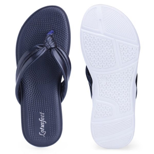 Light Cushion Women Bow Design Slipper NAVY BLUE