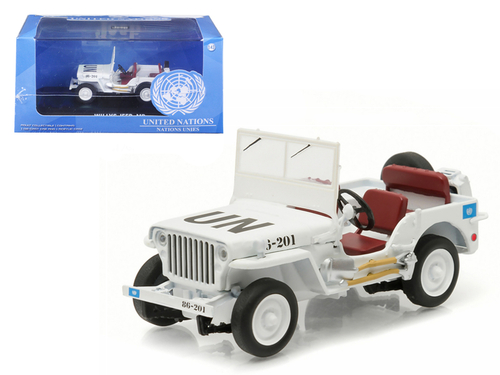 1944 Jeep Willys UN United Nations White 1/43 Diecast Model Car by