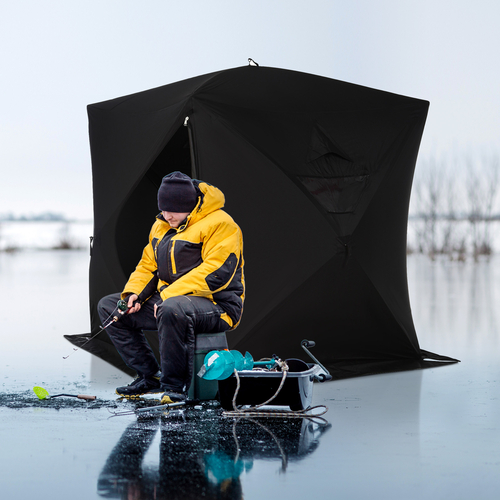 Outsunny 4 Person Waterproof Insulated Portable Pop-Up Ice Fishing