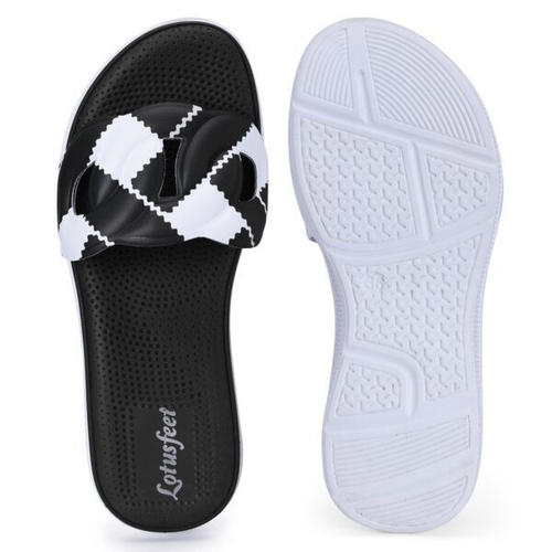 Aqua Cushion Women Durable Slipper Black