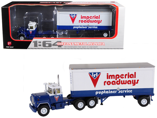 Mack R Model With 28\' Pop Trailer Imperial Roadways 1/64 Diecast