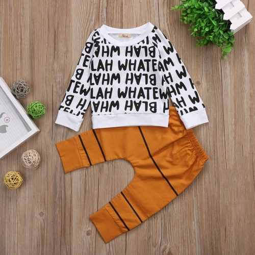 2018 Cool Kids Toddler Baby Boys Cotton Letters T