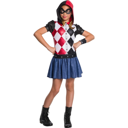 Rubies 278921 Halloween Dc Super Hero Girls Harley Quinn Hoodie Dress 