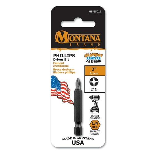 Montana Brand MB-65124 2 in. Phillips No.3 Driver Bit 10 Pack