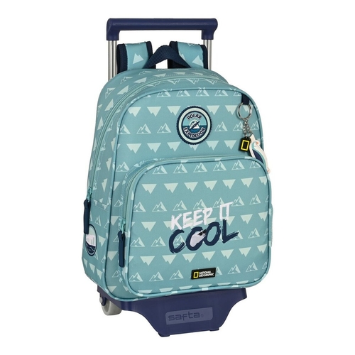 School Rucksack with Wheels National Geographic Below zero Blue 28 x