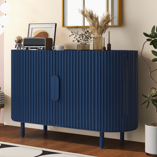 Curved Design Light Luxury Sideboard with Adjustable Shelves,Suitable