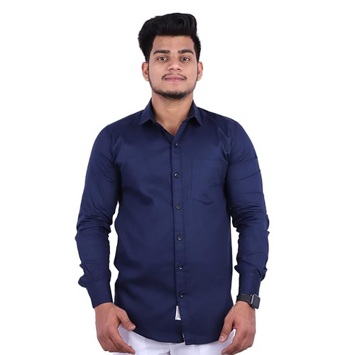 Men's Casual Party Wear navy Shirt (Size-M)(Color-DARK BLUE)