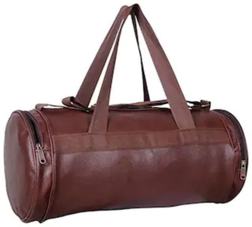 Brown Leatherite Gym Bag