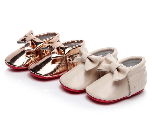 Patent PU Leather tassel baby moccasins Big