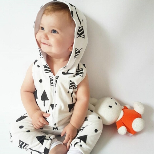 0 2Y Newborn Infant Baby Boy Girl Romper Hooded