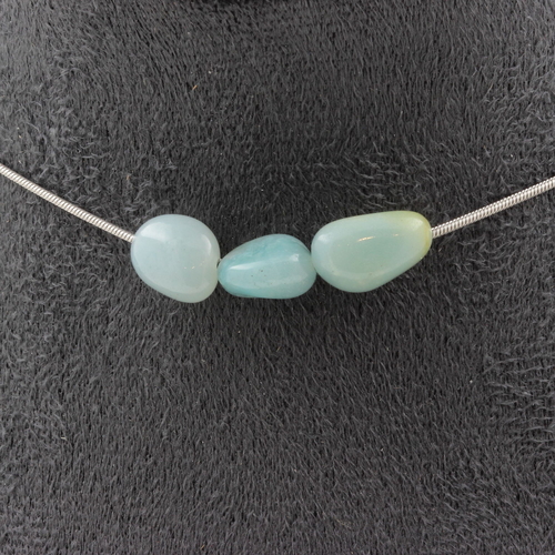 Amazonite from Brazil 3 beads necklace.