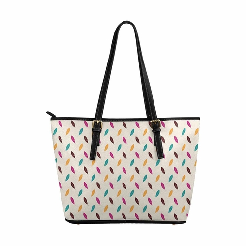 Large Leather Tote Shoulder Bag - Bohemian Multicolor Illustration