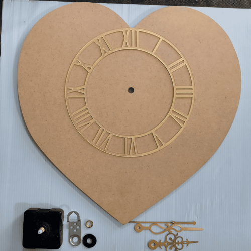 Heart Mdf Base With Acrylic 12 In Dail and Movement