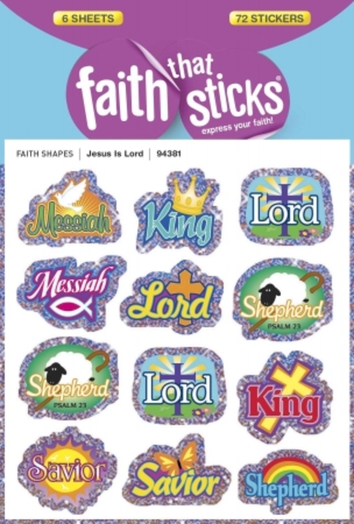 Tyndale House Publishers 10364X Sticker - Jesus Is Lord Sparkly 6 Shee