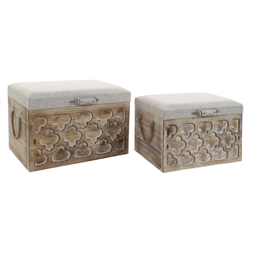 Set of Chests DKD Home Decor Fir Cloth Ethnic (65 x 40 x 44 cm)