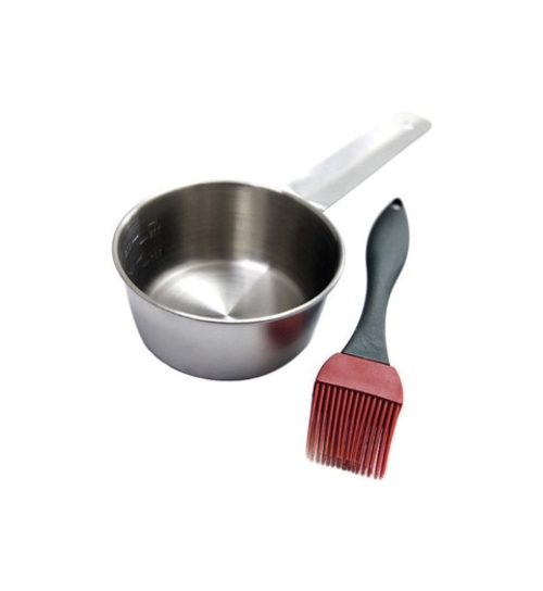 Grillmark 14913A Basting Bowl & Brush Set  Stainless Steel