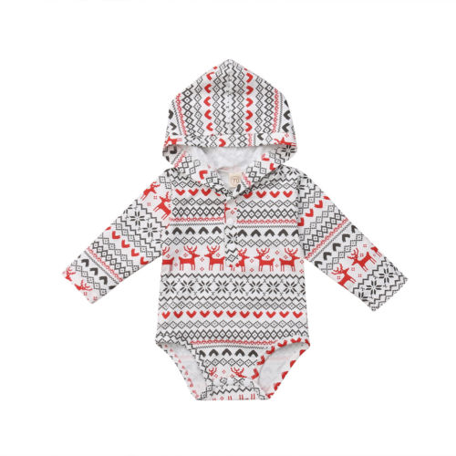 Xmas Newborn Baby Boys Girls Elk Hooded