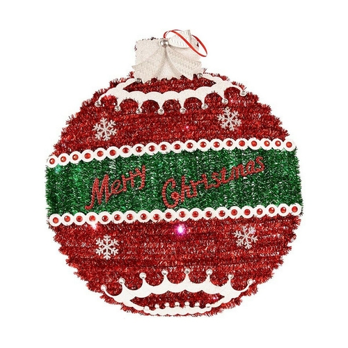 Christmas Bauble LED Light 40 x 4 x 40 cm 40 x 5,5 x 40 cm Red Silver