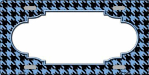 Smart Blonde LP-4598 Light Blue Black Houndstooth With Scallop Center 