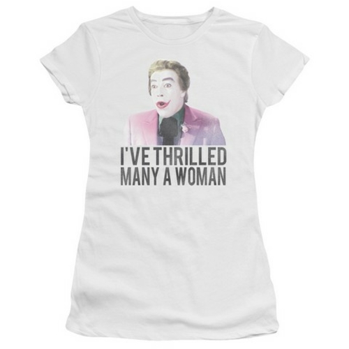 Trevco Batman Classic Tv-Thrilled - Short Sleeve Junior Sheer Tee - Wh