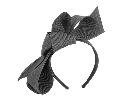 Large black bow racing fascinator