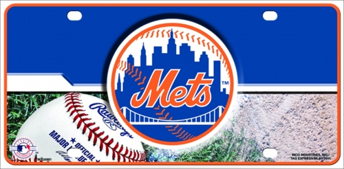 Rico LP-5597 6 x 12 in. Mets Novelty Metal License Plate