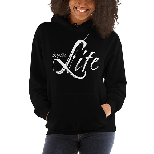 Womens Hoodie - Pullover Sweatshirt - White Graphic /inspire Life