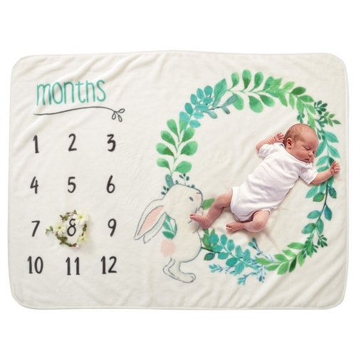 Baby Milestone Blanket Infant Kids Soft Warm Coral