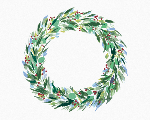 Paint by Numbers - WINTER GREENERY WREATH (ALEXANDRIA GILBERT)